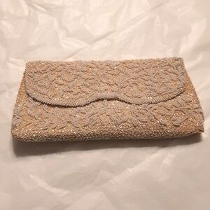Beaded vintage clutch purse 1950's great detail lots of beadwork and sequins
